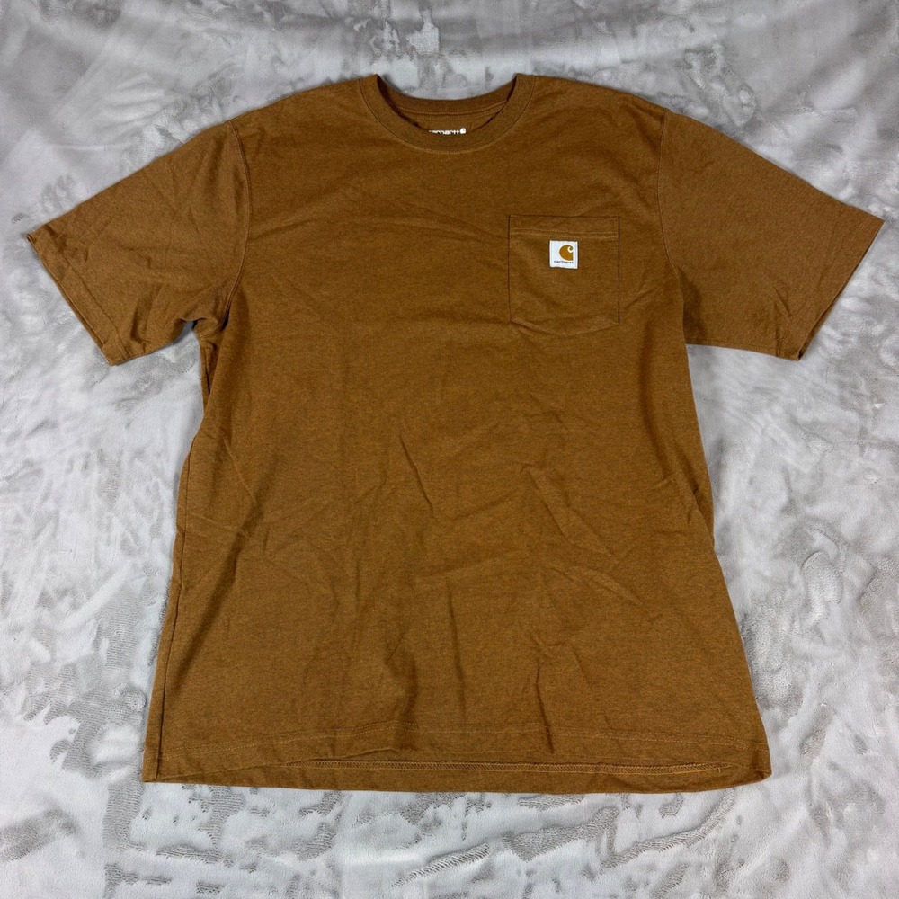 Carhartt Mens Loose Fit Heavyweight Pocket T-Shirt Brown Heather Large K87